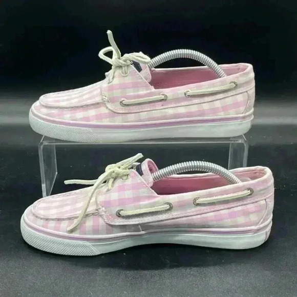 Sperry 9316126 Women's Bahama Pink Checkered Gingham Top-Sider Shoe Size 6M - Picture 2 of 5